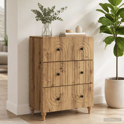 Drawer Cabinet 66 x 34.5 x 90 cm Engineered Wood Artisan Oak