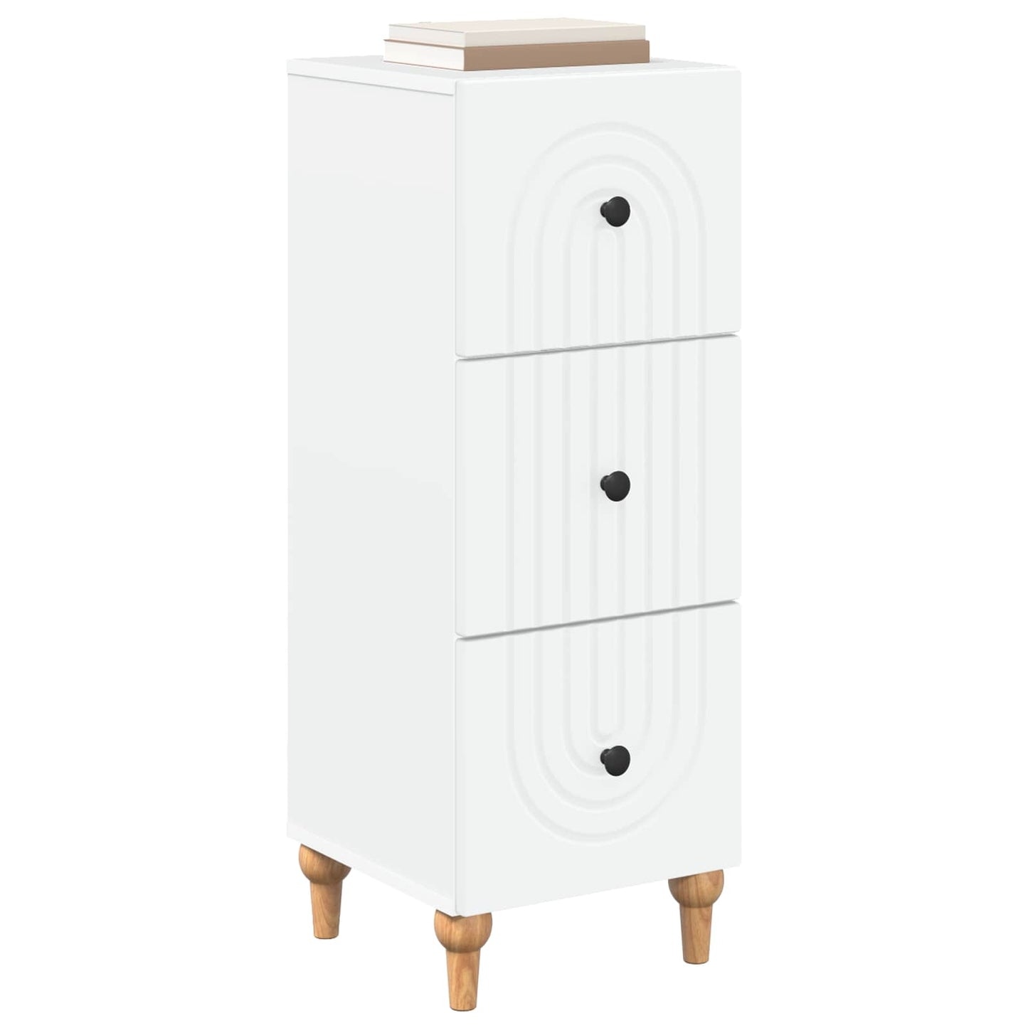 Drawer Cabinet White 33 x 34.5 x 90 cm Engineered Wood