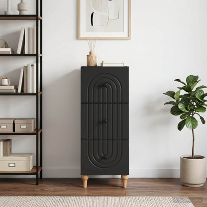 Drawer Cabinet 33 x 34.5 x 90 cm Engineered Wood Black