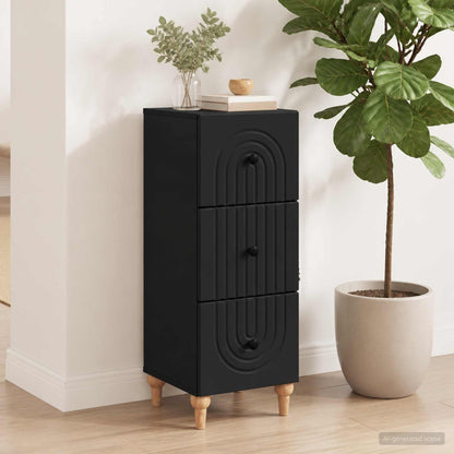Drawer Cabinet 33 x 34.5 x 90 cm Engineered Wood Black