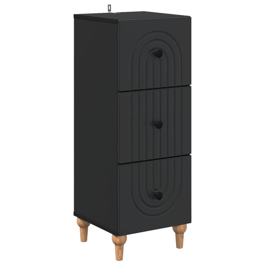 Drawer Cabinet 33 x 34.5 x 90 cm Engineered Wood Black