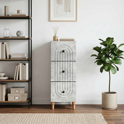 Drawer Cabinet 33 x 34.5 x 90 cm Engineered Wood Concrete Grey