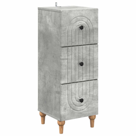 Drawer Cabinet 33 x 34.5 x 90 cm Engineered Wood Concrete Grey