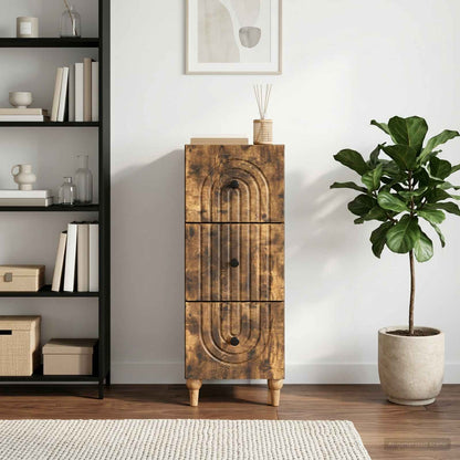 Drawer Cabinet 33 x 34.5 x 90 cm Engineered Wood Smoked Oak