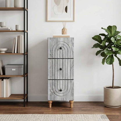 Drawer Cabinet 33 x 34.5 x 90 cm Engineered Wood Grey Sonoma