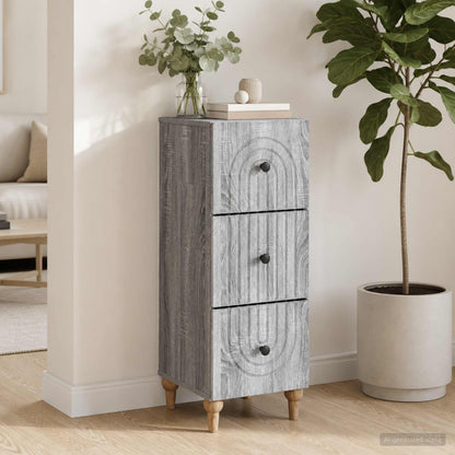 Drawer Cabinet 33 x 34.5 x 90 cm Engineered Wood Grey Sonoma