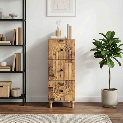 Drawer Cabinet 33 x 34.5 x 90 cm Engineered Wood Old Wood