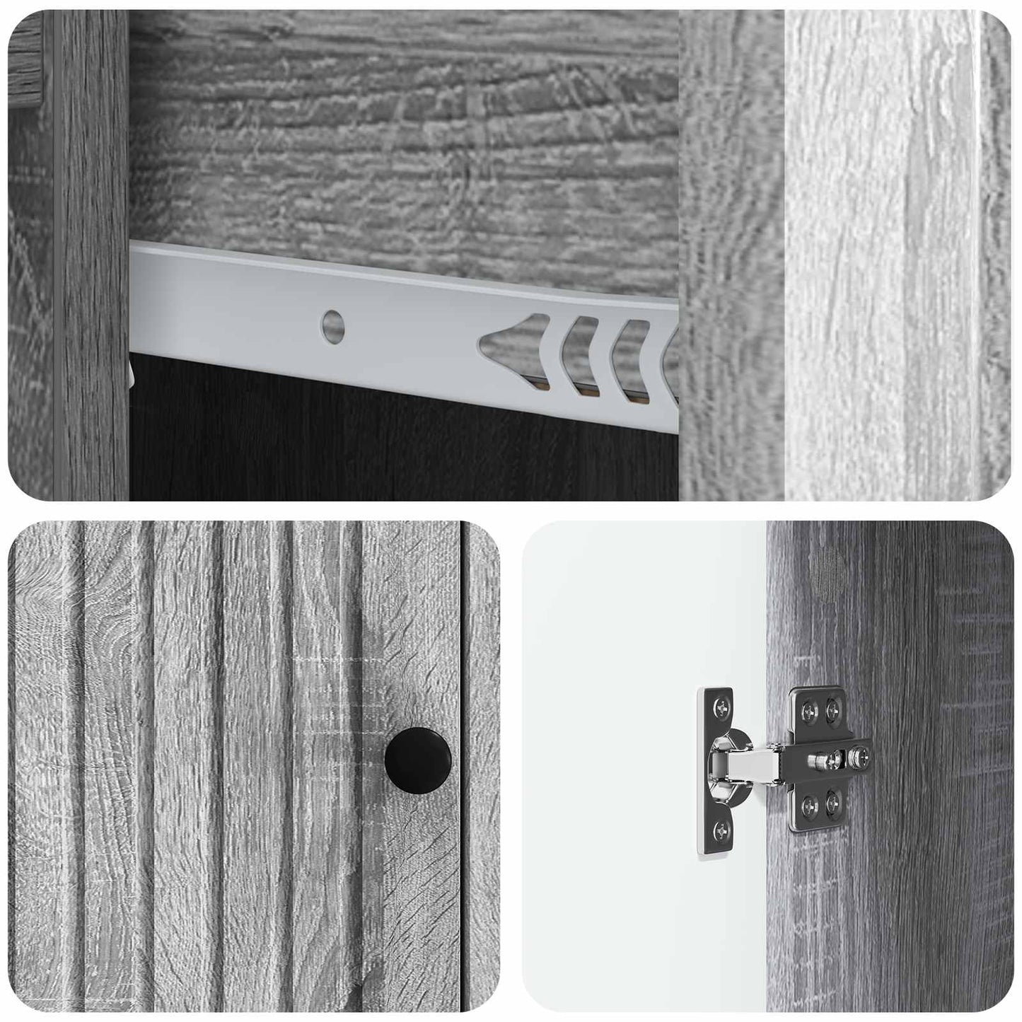 Sideboard Grey Sonoma 66 x 34.5 x 90 cm Engineered Wood