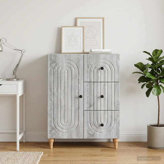 Sideboard Grey Sonoma 66 x 34.5 x 90 cm Engineered Wood