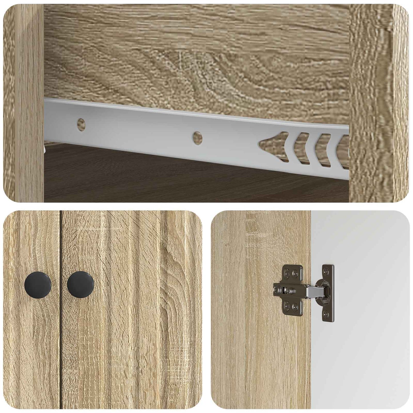 Sideboard Sonoma Oak 66 x 34.5 x 90 cm Engineered Wood