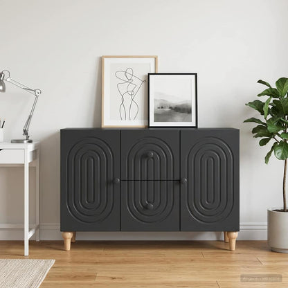 TV Cabinet with Drawer Black 89 x 34.5 x 60 cm Engineered Wood