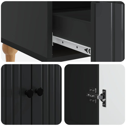 Sideboard with Drawer Black 66 x 34.5 x 95 cm Engineered Wood