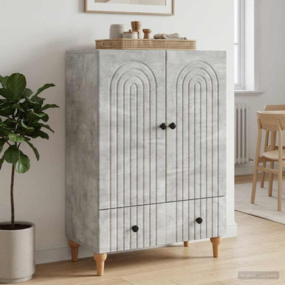 Sideboard Concrete Grey 66 x 34.5 x 95 cm Engineered Wood