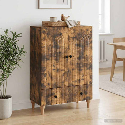 Sideboard Smoked Oak 66 x 34.5 x 95 cm Engineered Wood