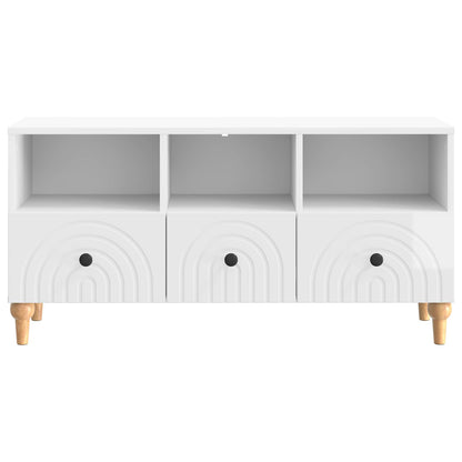 TV Cabinet High Gloss White 102 x 34.5 x 50 cm Engineered Wood