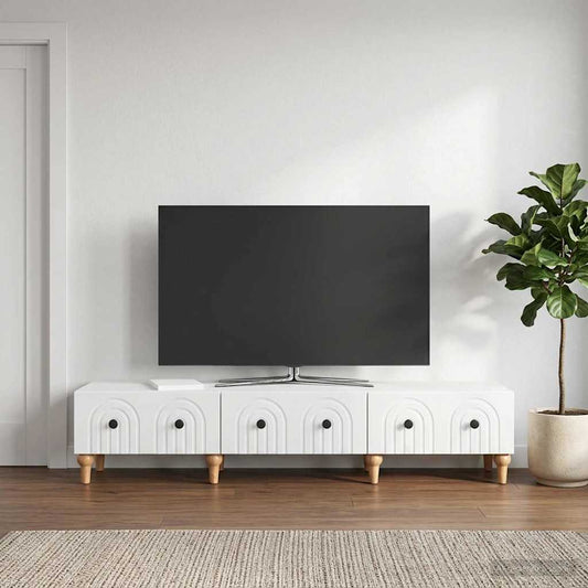 TV Cabinet High Gloss White 147 x 34.5 x 30 cm Engineered Wood