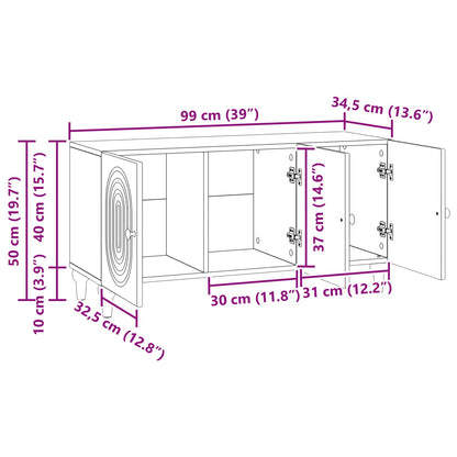 TV Cabinet 99 x 34.5 x 50 cm Concrete Grey Engineered Wood