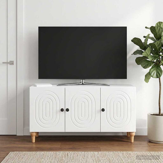 TV Cabinet 99 x 34.5 x 50 cm High Gloss White Engineered Wood