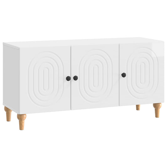 TV Cabinet 99 x 34.5 x 50 cm High Gloss White Engineered Wood