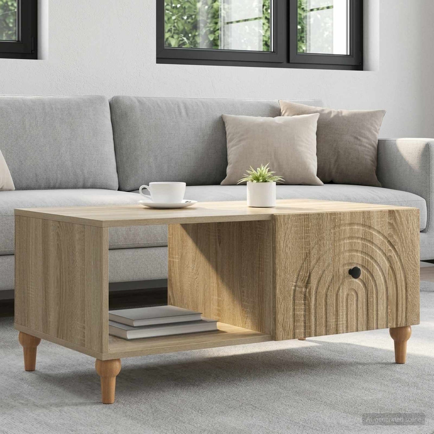 Coffee Table Sonoma Oak 90 x 50 x 40 cm Engineered Wood