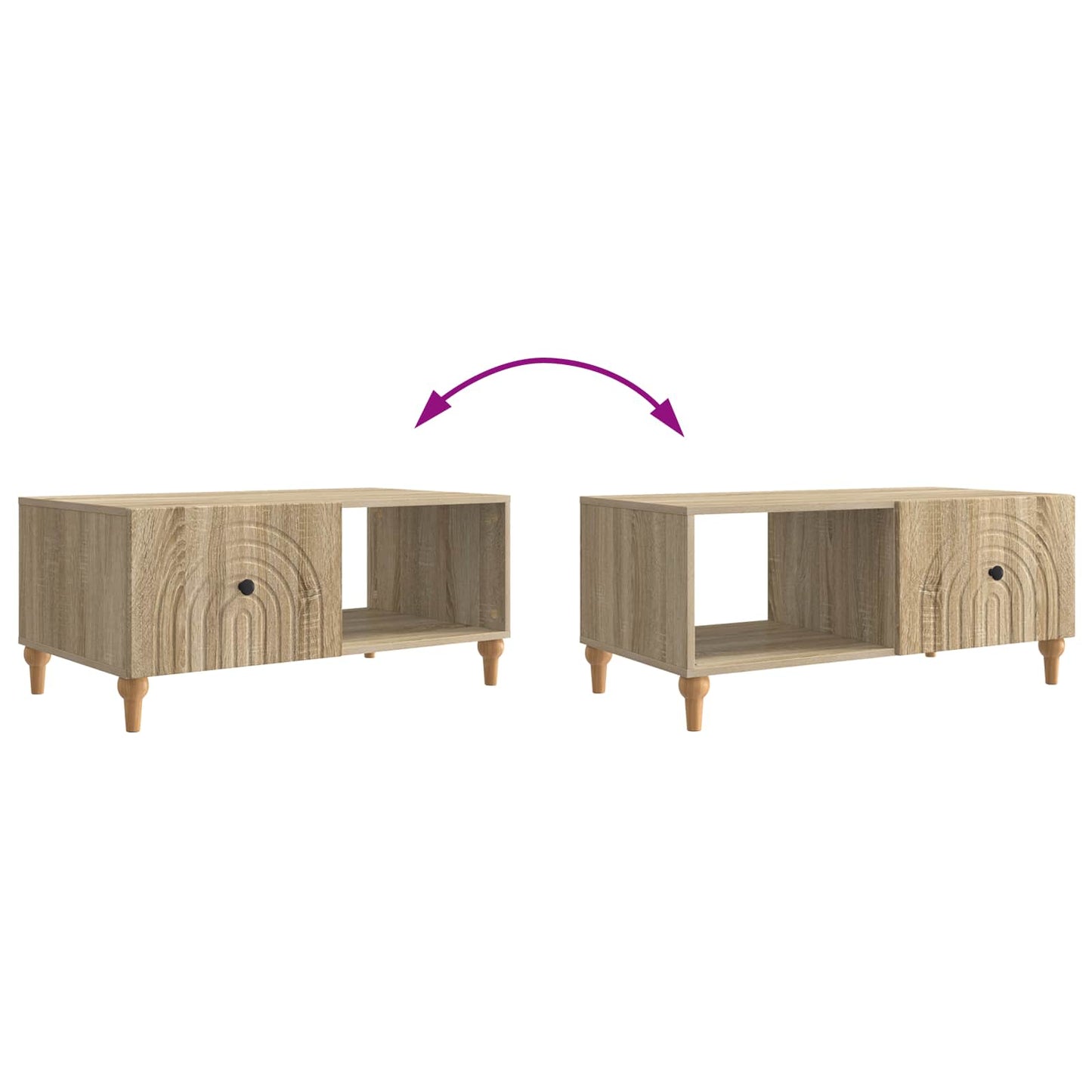 Coffee Table Sonoma Oak 90 x 50 x 40 cm Engineered Wood