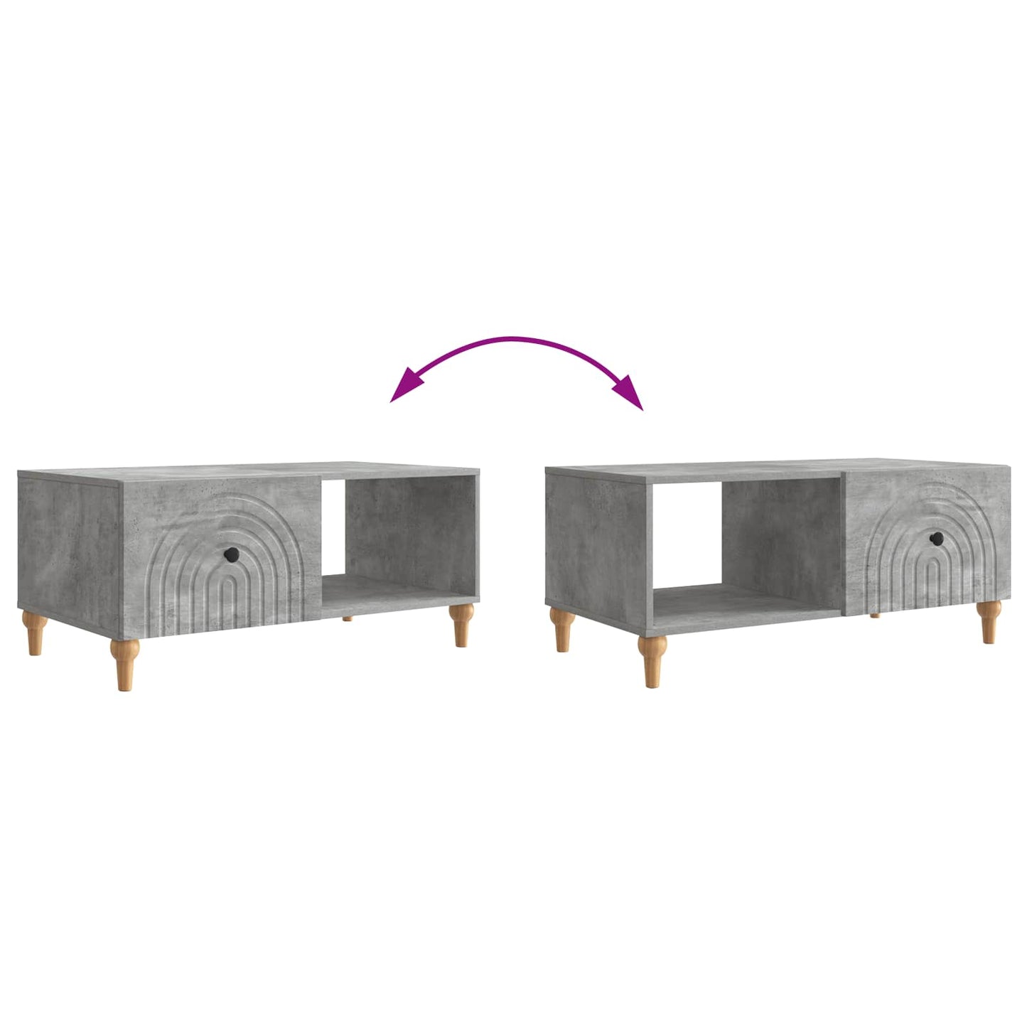 Coffee Table Concrete Grey 90 x 50 x 40 cm Engineered Wood