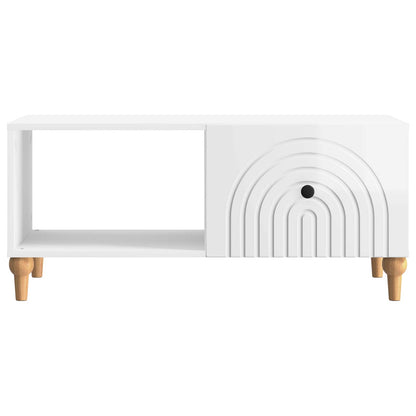 Coffee Table High Gloss White 90 x 50 x 40 cm Engineered Wood