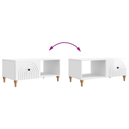 Coffee Table High Gloss White 90 x 50 x 40 cm Engineered Wood