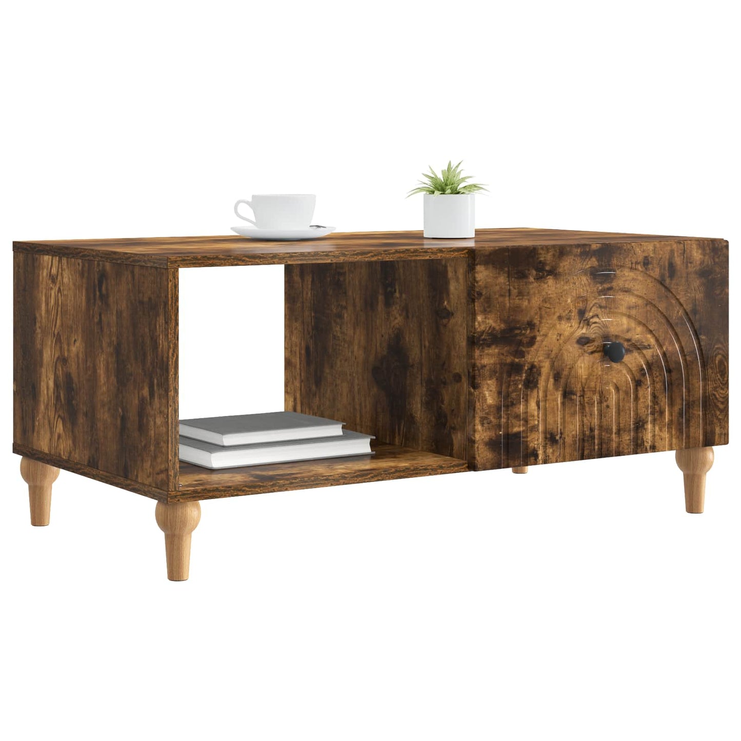 Coffee Table Smoked Oak 90 x 50 x 40 cm Engineered Wood