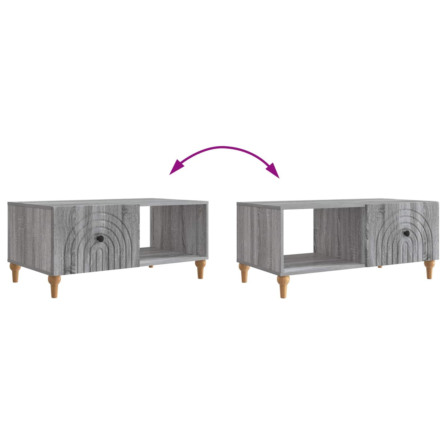 Coffee Table Grey Sonoma 90 x 50 x 40 cm Engineered Wood