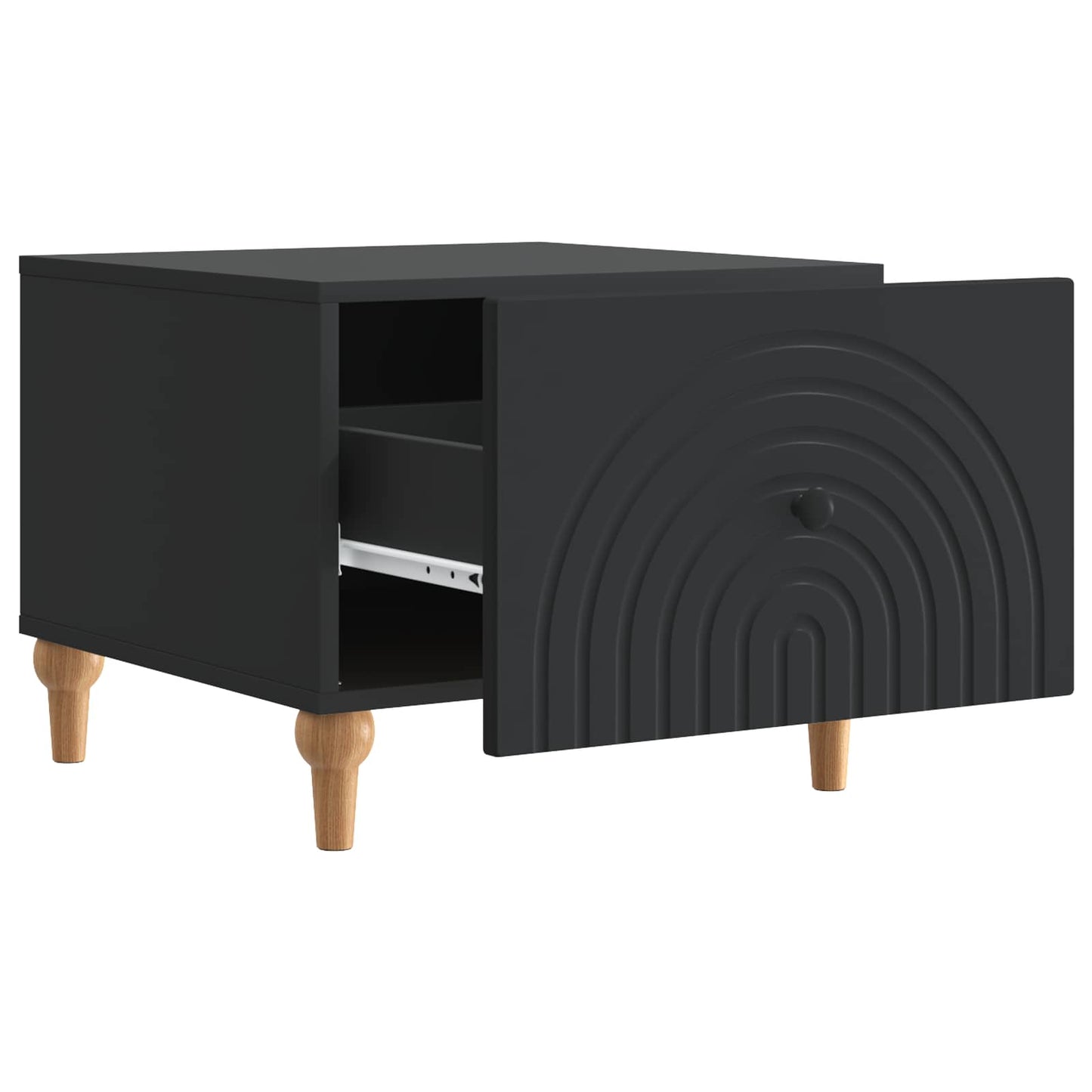 Coffee Table with Drawer Black 49 x 50 x 40 cm Engineered Wood