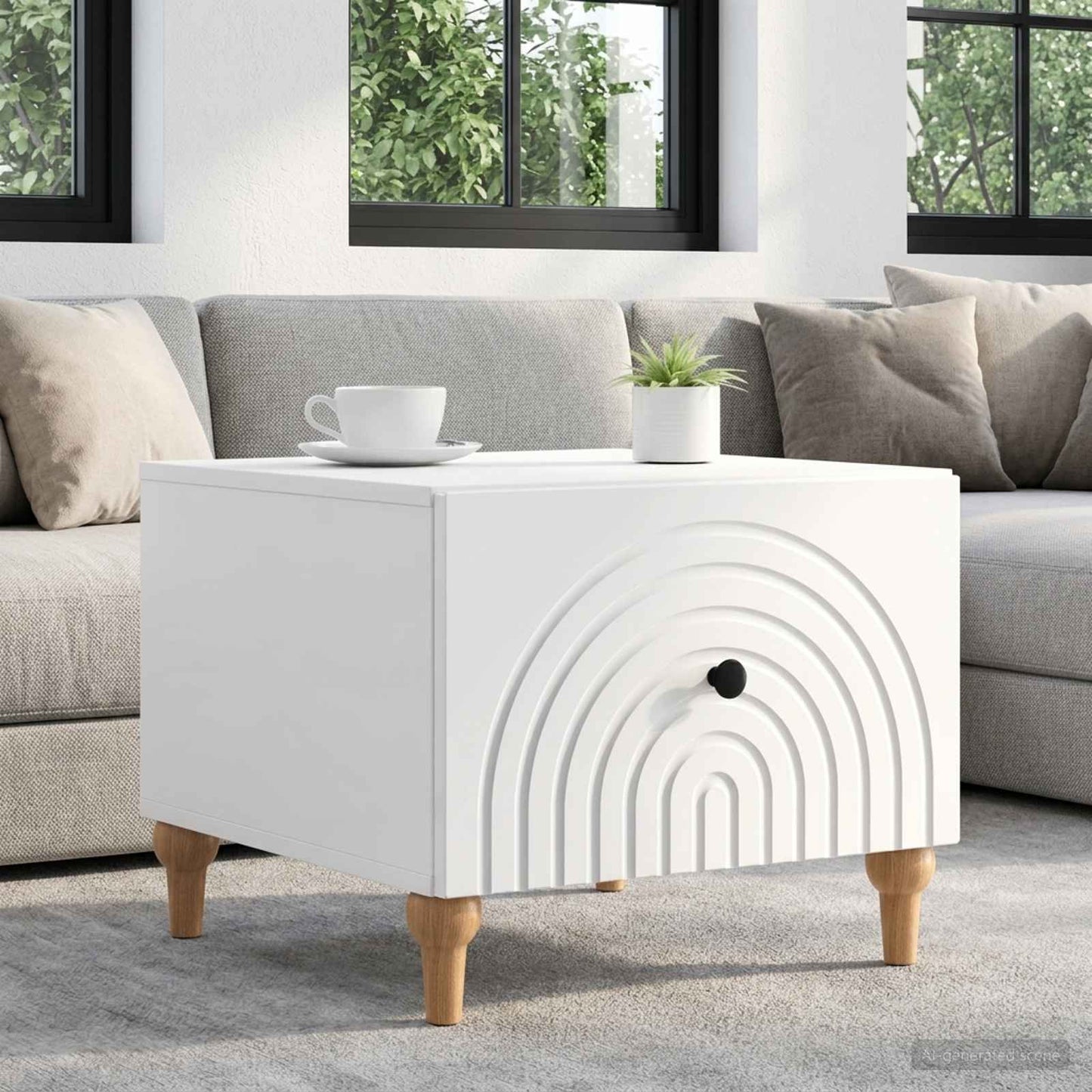 Coffee Table High Gloss White 49 x 50 x 40 cm Engineered Wood