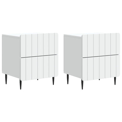 Bedside Cabinet 2 pcs White 43 x 34.5 x 49.5 cm Engineered Wood