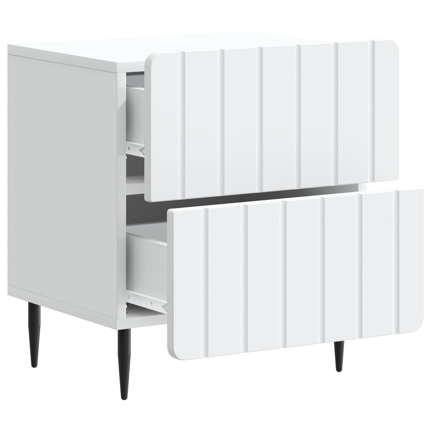 Bedside Cabinet 2 pcs White 43 x 34.5 x 49.5 cm Engineered Wood