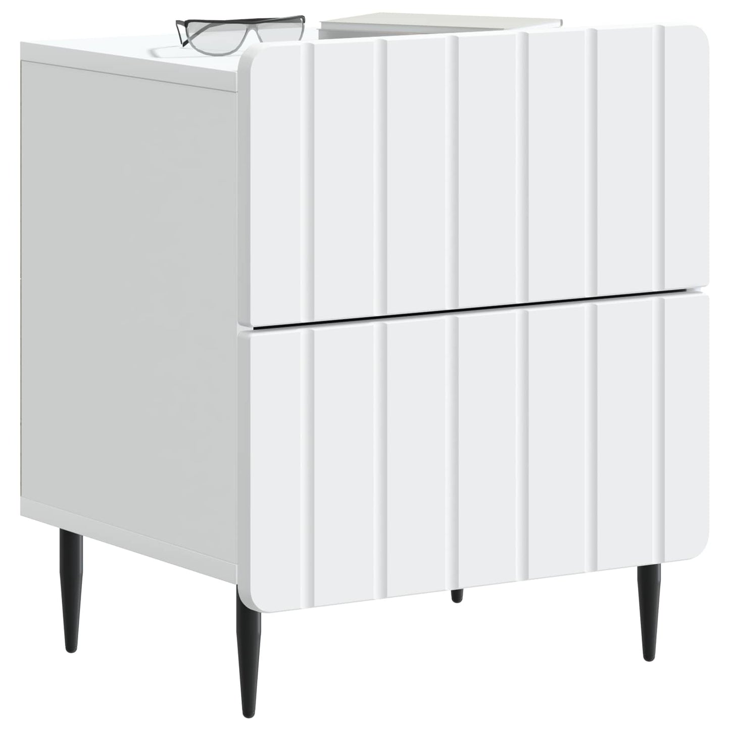 Bedside Cabinet 2 pcs White 43 x 34.5 x 49.5 cm Engineered Wood