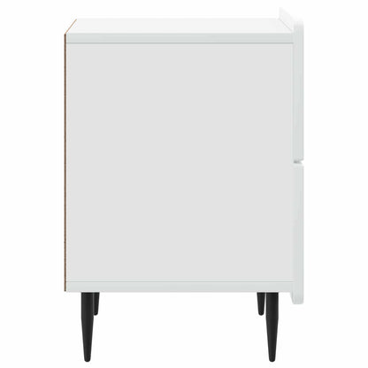 Bedside Cabinet 2 pcs White 43 x 34.5 x 49.5 cm Engineered Wood
