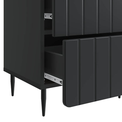 Bedside Cabinet Black 43 x 34.5 x 49.5 cm Engineered Wood