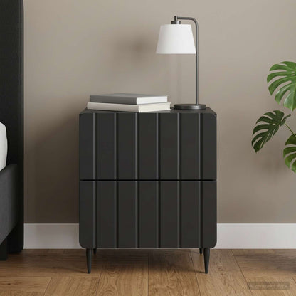 Bedside Cabinet Black 43 x 34.5 x 49.5 cm Engineered Wood