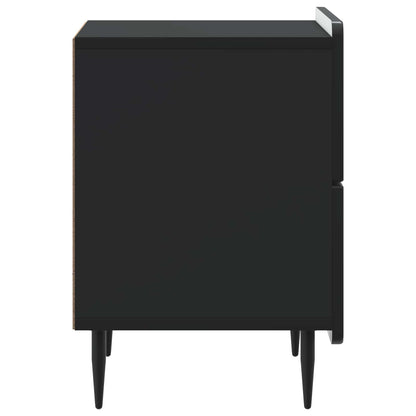 Bedside Cabinet Black 43 x 34.5 x 49.5 cm Engineered Wood