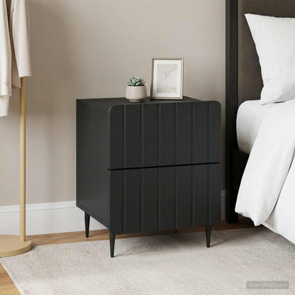 Bedside Cabinet 2 pcs Black 43 x 34.5 x 49.5 cm Engineered Wood