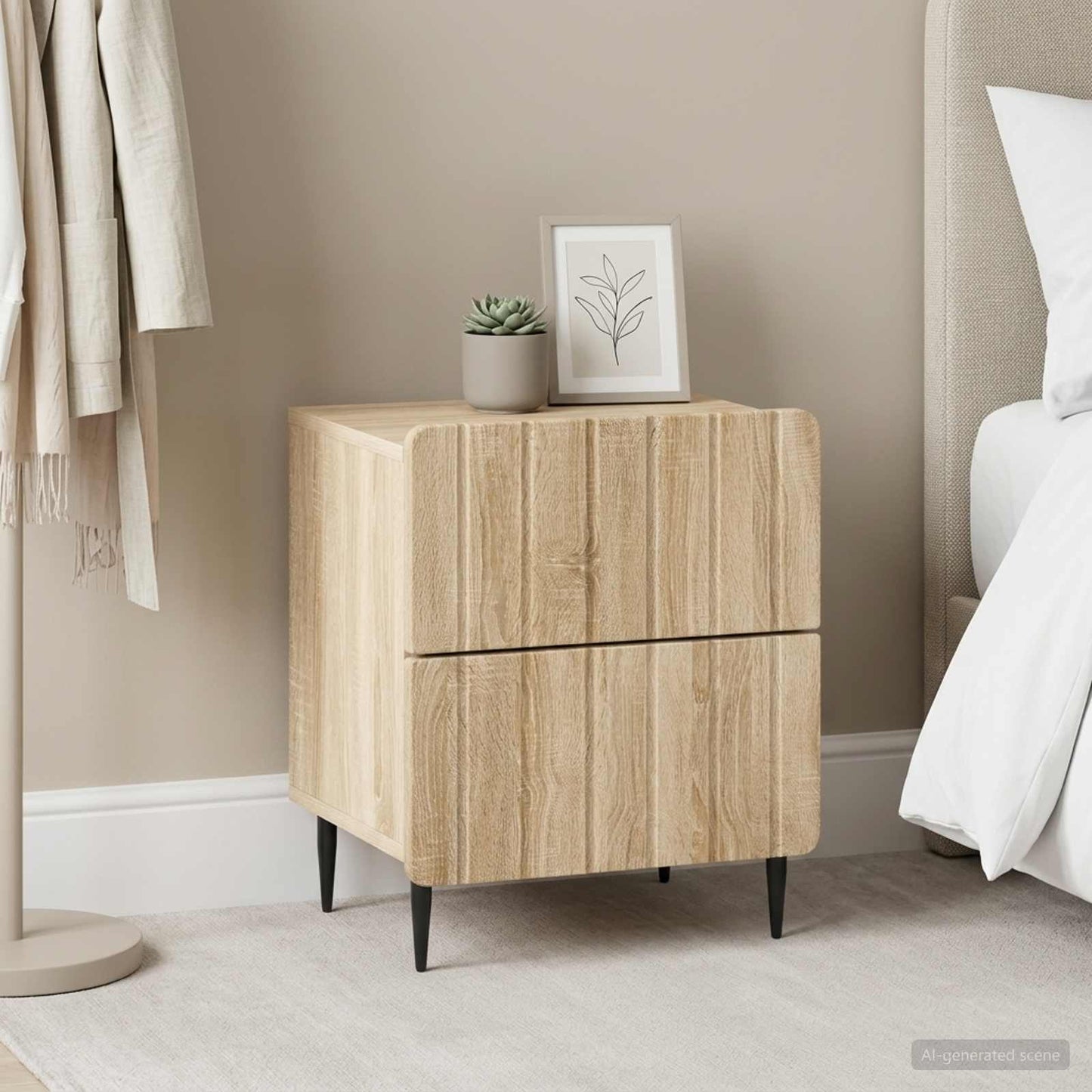 Bedside Cabinet 2 pcs Sonoma Oak 43 x 34.5 x 49.5 cm