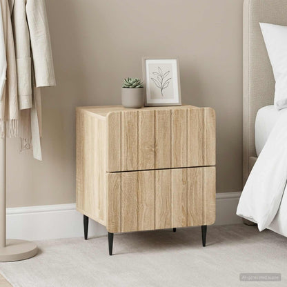 Bedside Cabinet 2 pcs Sonoma Oak 43 x 34.5 x 49.5 cm