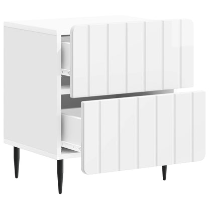 Bedside Cabinet High Gloss White 43 x 34.5 x 49.5 cm