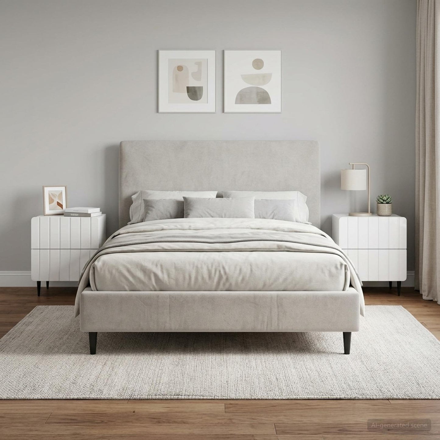 Bedside Cabinet 2 pcs High Gloss White 43 x 34.5 x 49.5 cm