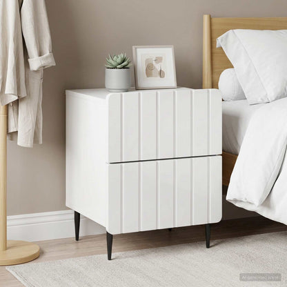 Bedside Cabinet 2 pcs High Gloss White 43 x 34.5 x 49.5 cm
