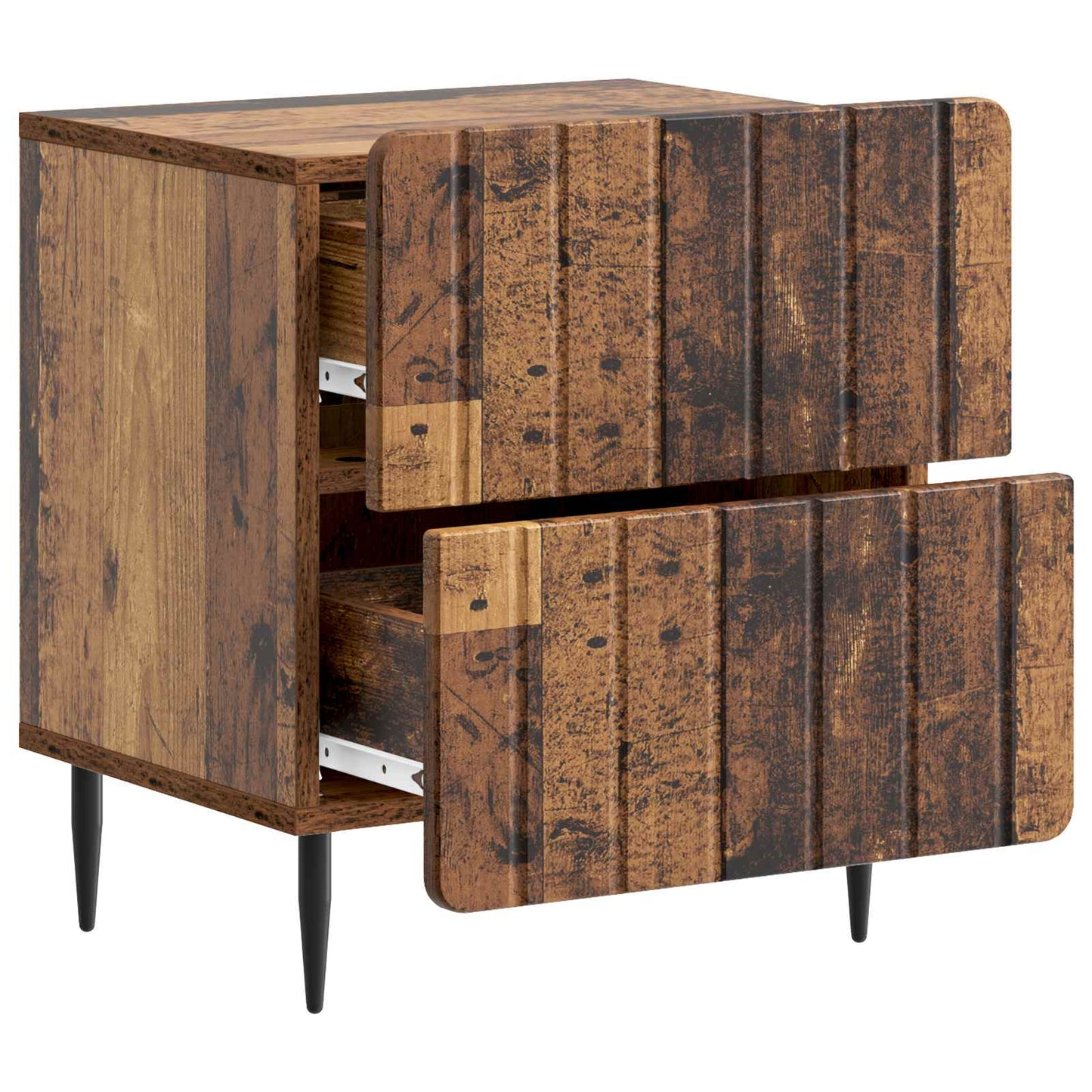 Bedside Cabinet with Drawer 2 pcs Old Wood 43 x 34.5 x 49.5 cm