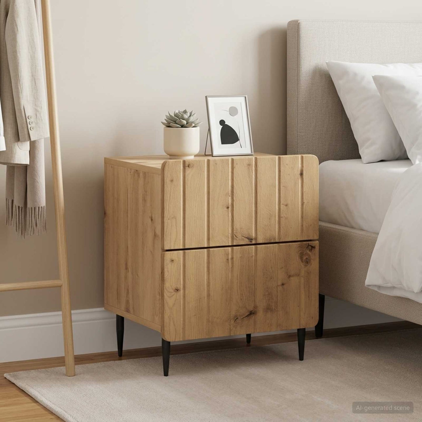 Bedside Cabinet 2 pcs Artisan Oak 43 x 34.5 x 49.5 cm