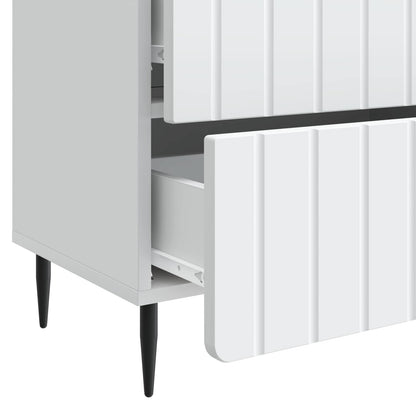 Bedside Cabinet White 62 x 34.5 x 49.5 cm Engineered Wood
