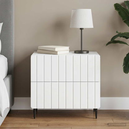 Bedside Cabinet White 62 x 34.5 x 49.5 cm Engineered Wood