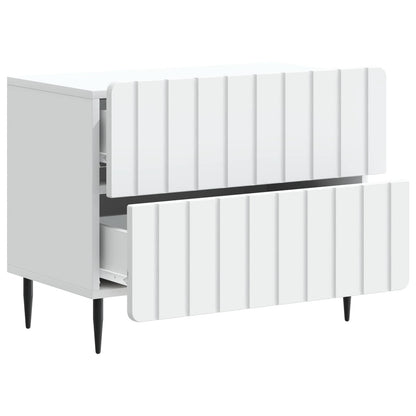 Bedside Cabinet White 62 x 34.5 x 49.5 cm Engineered Wood
